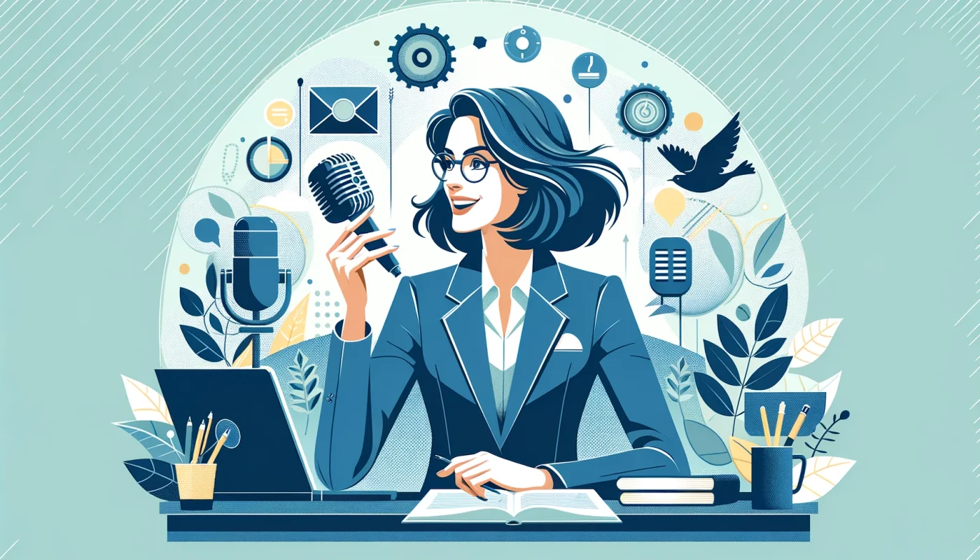 A imagem do blog mostra uma mulher profissional e confiante falando em público, com um fundo que sugere desenvolvimento pessoal e profissional. Ela está em pé, com uma postura aberta, gestos expressivos e olhando diretamente para a audiência, transmitindo autoridade e empatia. O título "Revelados os x melhores insights para aprimorar a comunicação oral - Com Dra. Margibel" é destacado na parte superior da imagem em letras elegantes e de fácil leitura. As cores predominantes são azul, verde e branco, transmitindo uma sensação de calma, confiança e crescimento. A imagem evoca inspiração e motivação para o desenvolvimento de habilidades de comunicação eficazes.